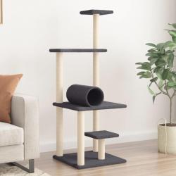 Arbre à chat avec griffoirs en sisal gris foncé 136 cm alsavelo