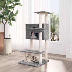 Arbre à chat avec griffoirs en sisal Gris clair 108,5 cm alsavelo