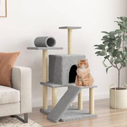 Arbre à chat avec griffoirs en sisal gris clair 110,5 cm alsavelo