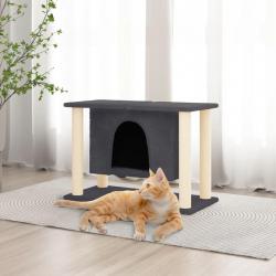 Arbre à chat avec griffoirs en sisal Gris foncé 50 cm alsavelo