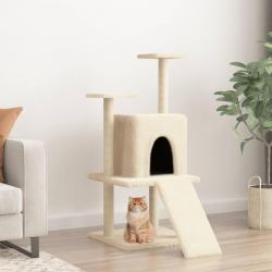 Arbre à chat avec griffoirs en sisal crème 110 cm alsavelo