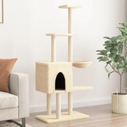Arbre à chat avec griffoirs en sisal Crème 145 cm alsavelo