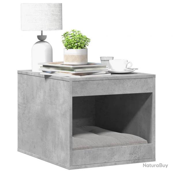 Meuble de bac  litire pour chat gris bton bois d'ingnierie alsavelo