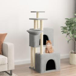 Arbre à chat avec griffoirs en sisal gris clair 122 cm alsavelo