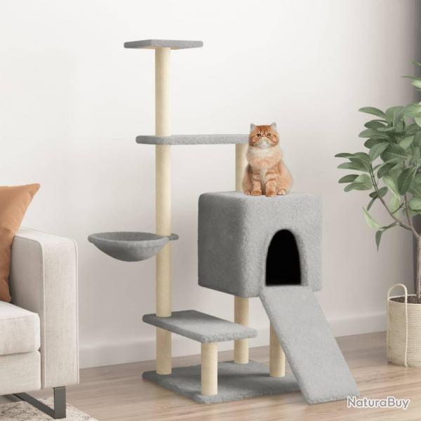 Arbre  chat avec griffoirs en sisal gris clair 130,5 cm alsavelo