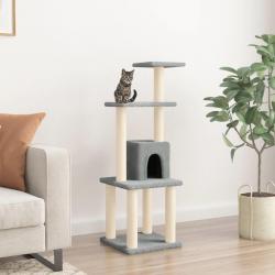 Arbre à chat avec griffoirs en sisal Gris clair 105 cm alsavelo