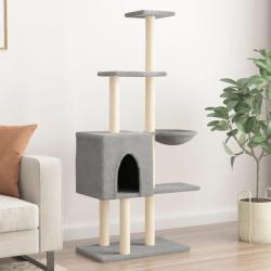 Arbre à chat avec griffoirs en sisal Gris clair 145 cm alsavelo