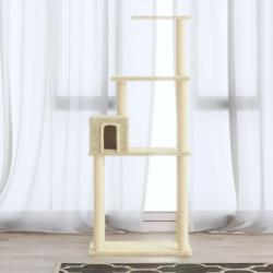 Arbre à chat avec griffoirs en sisal Crème 147 cm alsavelo