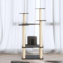 Arbre à chat avec griffoirs en sisal Gris foncé 110 cm alsavelo