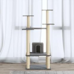 Arbre à chat avec griffoirs en sisal Gris clair 110 cm alsavelo