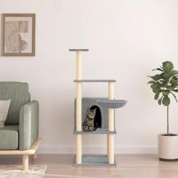 Arbre à chat avec griffoirs en sisal gris clair 132 cm alsavelo