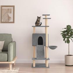 Arbre à chat avec griffoirs en sisal Gris clair 153 cm alsavelo