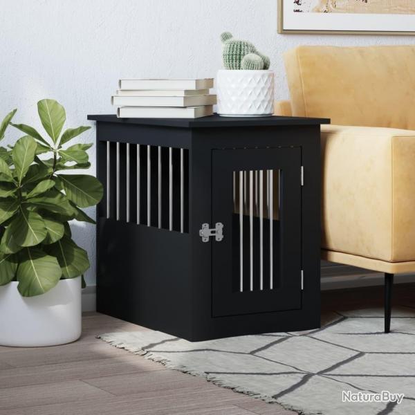 Meuble de cage pour chiens noir 45x62x59 cm bois d'ingnierie alsavelo