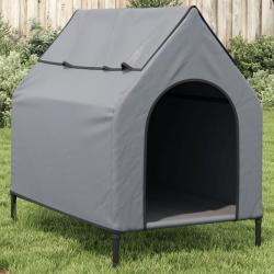 Niche pour chien gris clair tissu oxford et acier alsavelo