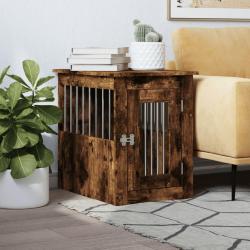 Meuble de cage pour chiens chêne fumé 45x62x59 cm alsavelo
