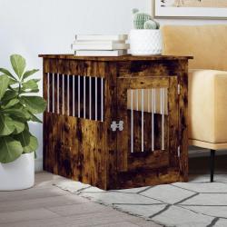 Meuble de cage pour chiens chêne fumé 55x80x68 cm alsavelo
