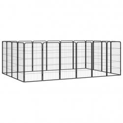 Parc pour chien 20panneaux Noir 50x100cm Acier enduit de poudre alsavelo