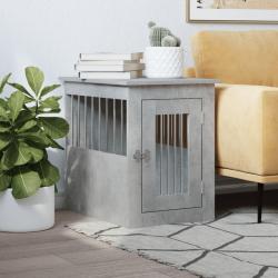 Meuble de cage pour chiens gris béton 45x62x59 cm alsavelo