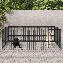 Chenil d'extérieur pour chiens Acier 5,63 m² alsavelo