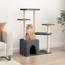 Arbre à chat avec griffoirs en sisal gris foncé 107,5 cm alsavelo