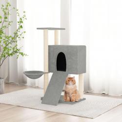 Arbre à chat avec griffoirs en sisal Gris clair 96 cm alsavelo