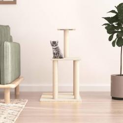 Arbre à chat avec griffoirs en sisal crème 85,5 cm alsavelo