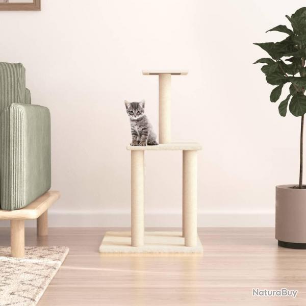 Arbre  chat avec griffoirs en sisal crme 85,5 cm alsavelo