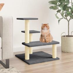 Arbre à chat avec griffoirs en sisal Gris foncé 61 cm alsavelo