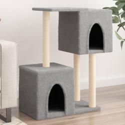Arbre à chat avec griffoirs en sisal gris clair 86 cm alsavelo