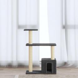 Arbre à chat avec griffoirs en sisal Gris foncé 70 cm alsavelo