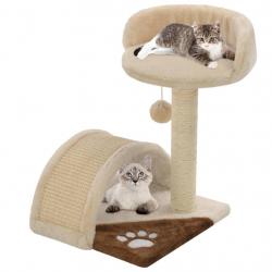 Arbre à chat avec griffoir en sisal 40 cm Beige et Marron alsavelo