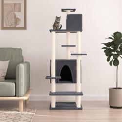 Arbre à chat avec griffoirs en sisal Gris foncé 154 cm alsavelo