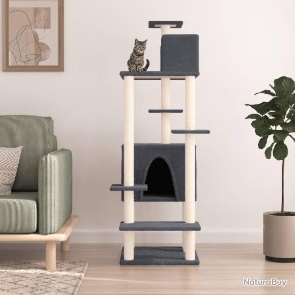 Arbre  chat avec griffoirs en sisal Gris fonc 154 cm alsavelo