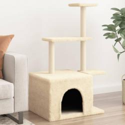 Arbre à chat avec griffoirs en sisal crème 110 cm alsavelo