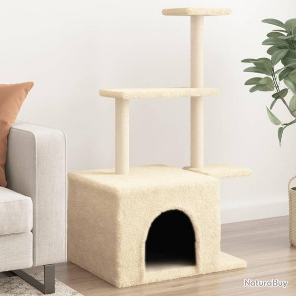 Arbre  chat avec griffoirs en sisal crme 110 cm alsavelo