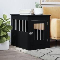 Meuble de cage pour chiens noir 55x80x68 cm bois d'ingénierie alsavelo