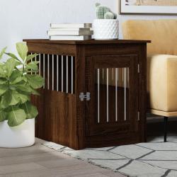Meuble de cage pour chiens chêne marron 55x75x65 cm alsavelo