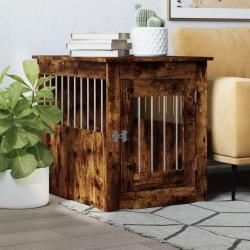 Meuble de cage pour chiens chêne fumé 55x75x65 cm alsavelo