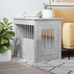 Meuble de cage pour chiens gris béton 55x80x68 cm alsavelo