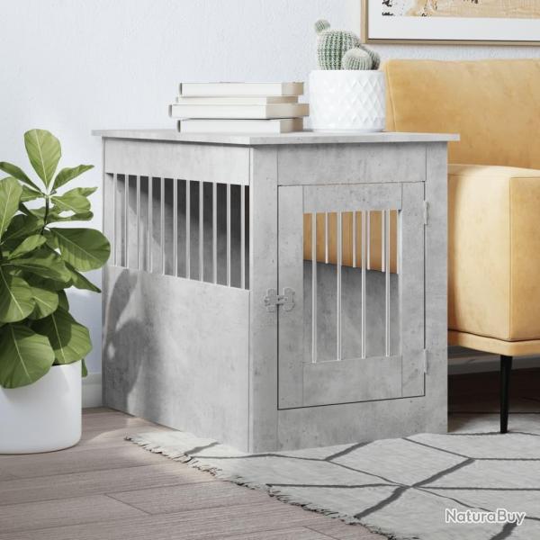 Meuble de cage pour chiens gris bton 55x80x68 cm alsavelo