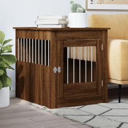 Meuble de cage pour chiens chêne marron 64,5x80x71 cm alsavelo