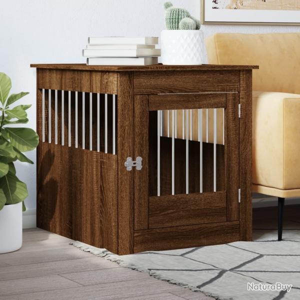 Meuble de cage pour chiens chne marron 64,5x80x71 cm alsavelo