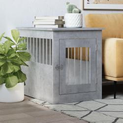Meuble de cage pour chiens gris béton 55x75x65 cm alsavelo