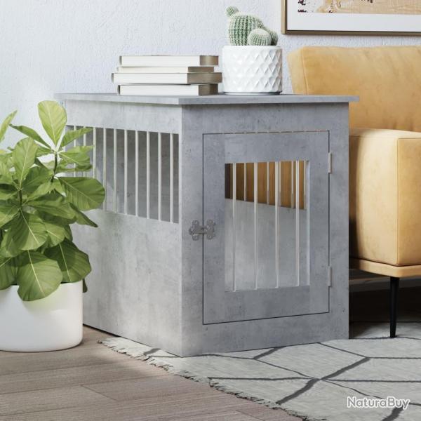Meuble de cage pour chiens gris bton 55x75x65 cm alsavelo