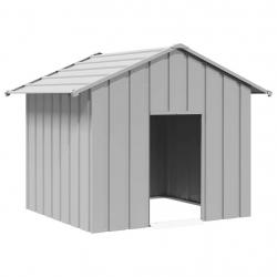 Niche pour chien avec toit noir 131x101x102 cm acier galvanisé alsavelo