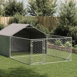 Niche d'extérieur pour chien enclos 7x2x1,5 m acier galvanisé alsavelo