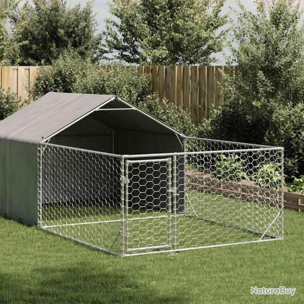 Niche d'extrieur pour chien enclos 7x2x1,5 m acier galvanis alsavelo