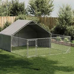Niche d'extérieur pour chien enclos 5x3x1,9 m acier galvanisé alsavelo