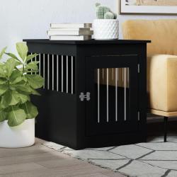 Meuble de cage pour chiens noir 55x75x65 cm bois d'ingénierie alsavelo