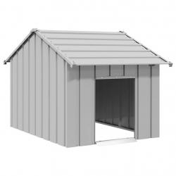 Niche pour chien avec toit noir 83x130x85 cm acier galvanisé alsavelo